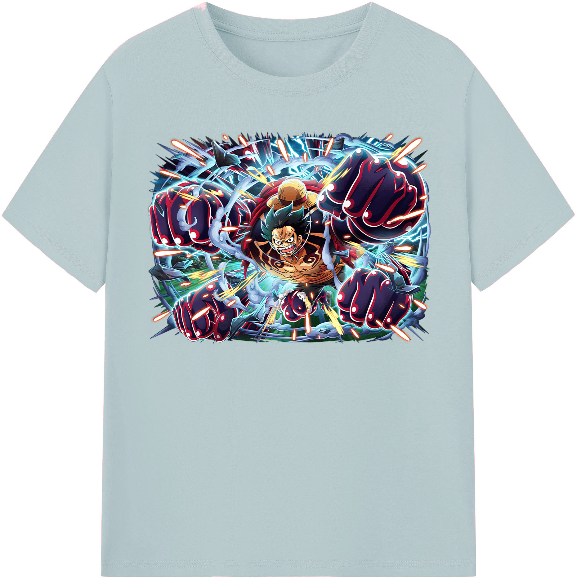 ワンピース モンキー・D・ルフィ ONE PIECE Monkey D. Luffy 綿100％半袖Tシャツ（フロントプリント）